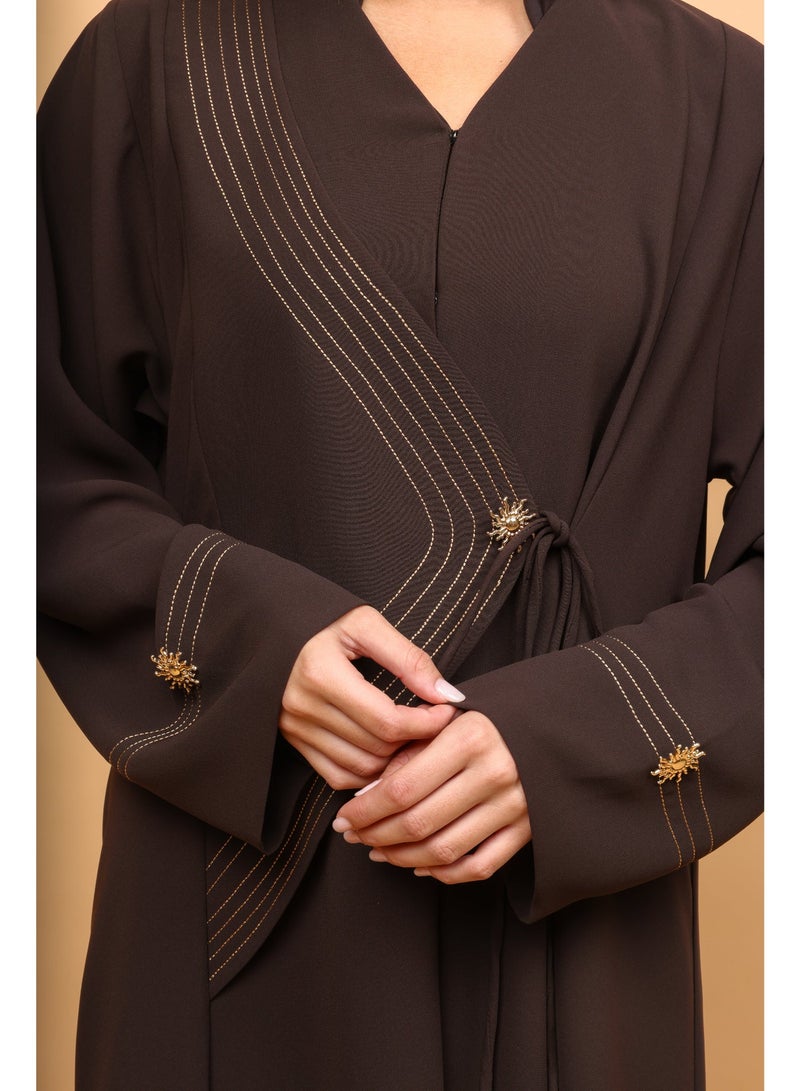IKKXA Opulent Earth Drawstring Abaya - Image 2